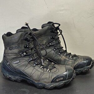 Oboz Boots Men's Size 9 Black Bridger 8" Insulated BDry Hiking Waterproof Ofit